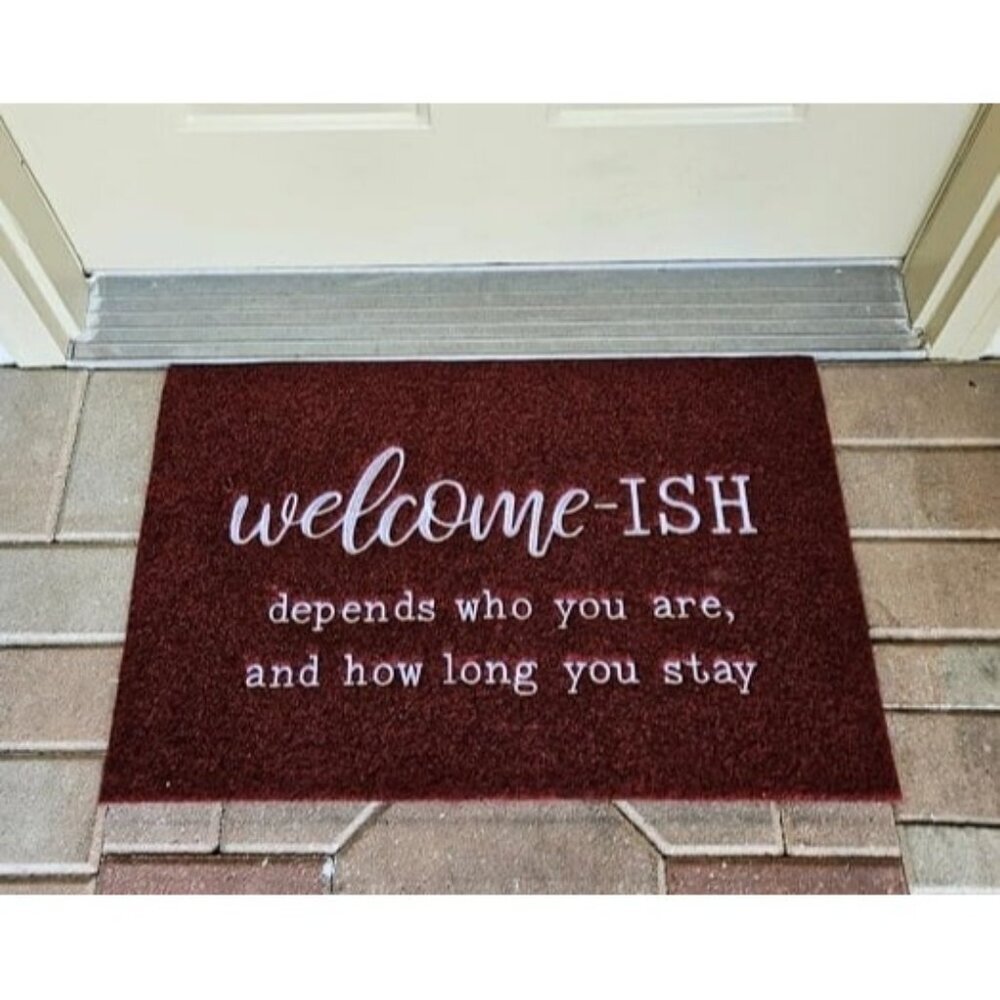 New Large Welcome Mat Low Pile Profile Floor Mat Front Doormat Welcome-ish